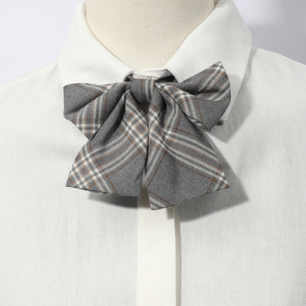 Plaid British Bow Tie Lady Tie Uniform Wear Bowtie Women Cravat Female