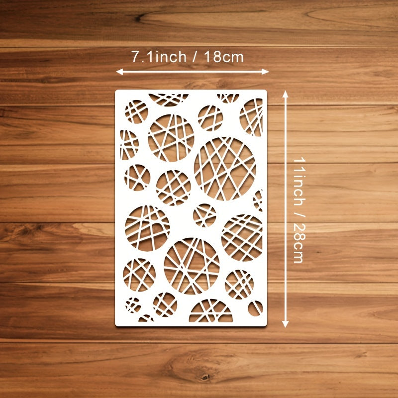 8pcs Reusable Texture Painting Stencil Crocodile Parquet Cross Section