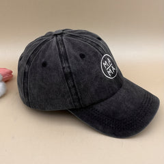 Mama Embroidery Distressed Baseball Cap Lightweight Dad Hat