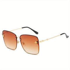 Classic Punk Metal Bee Sunglasses Vintage Gradient Frame Shades