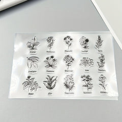 Transparent Plant Silicone Stamp for DIY Handbook Seal