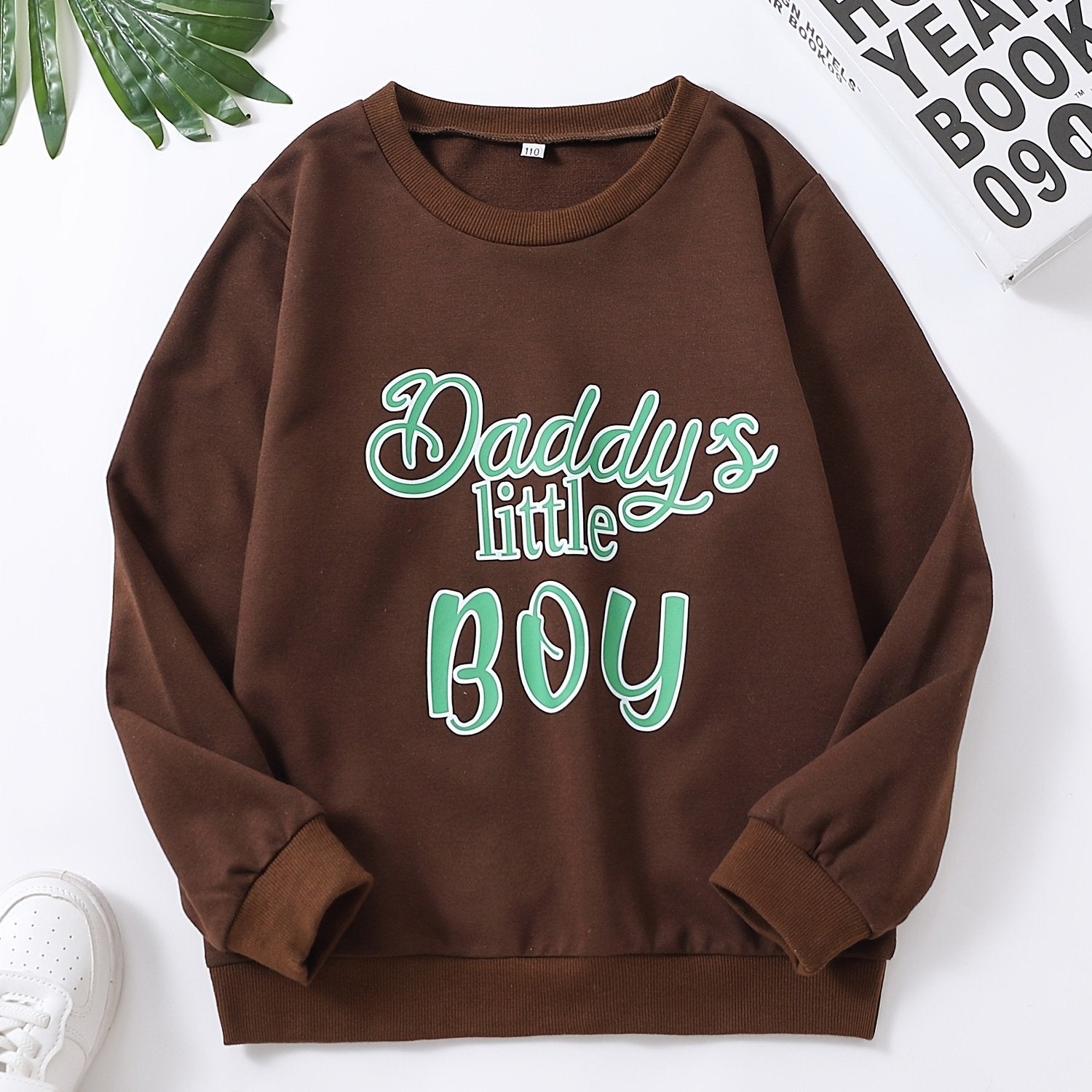 Kids Boys Letter Daddy's Little Boy Long Sleeve Sweatshirt