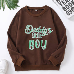 Kids Boys Letter Daddy's Little Boy Long Sleeve Sweatshirt