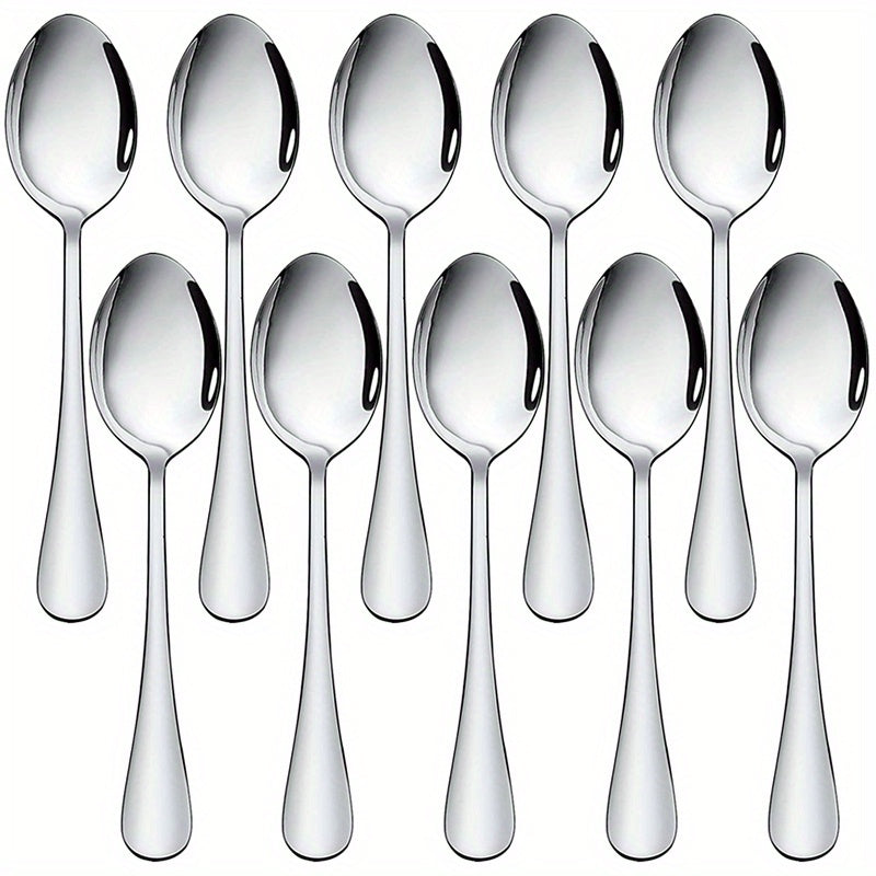 10pcs Stainless Steel Dinner Spoons Set for Kitchens & Restaurants