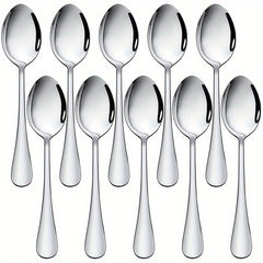 10pcs Stainless Steel Dinner Spoons Set for Kitchens & Restaurants