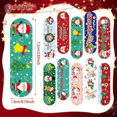 30-50pcs Christmas Cartoon Bandages Waterproof Adhesive Stic
