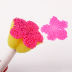 5pcs Mini Flower Sponge Stamp Set - 5 Colors - Students Painting Sponge Stamp