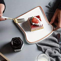 2 Pcs Ceramic Breakfast Plate Steak Pasta Sushi Dish