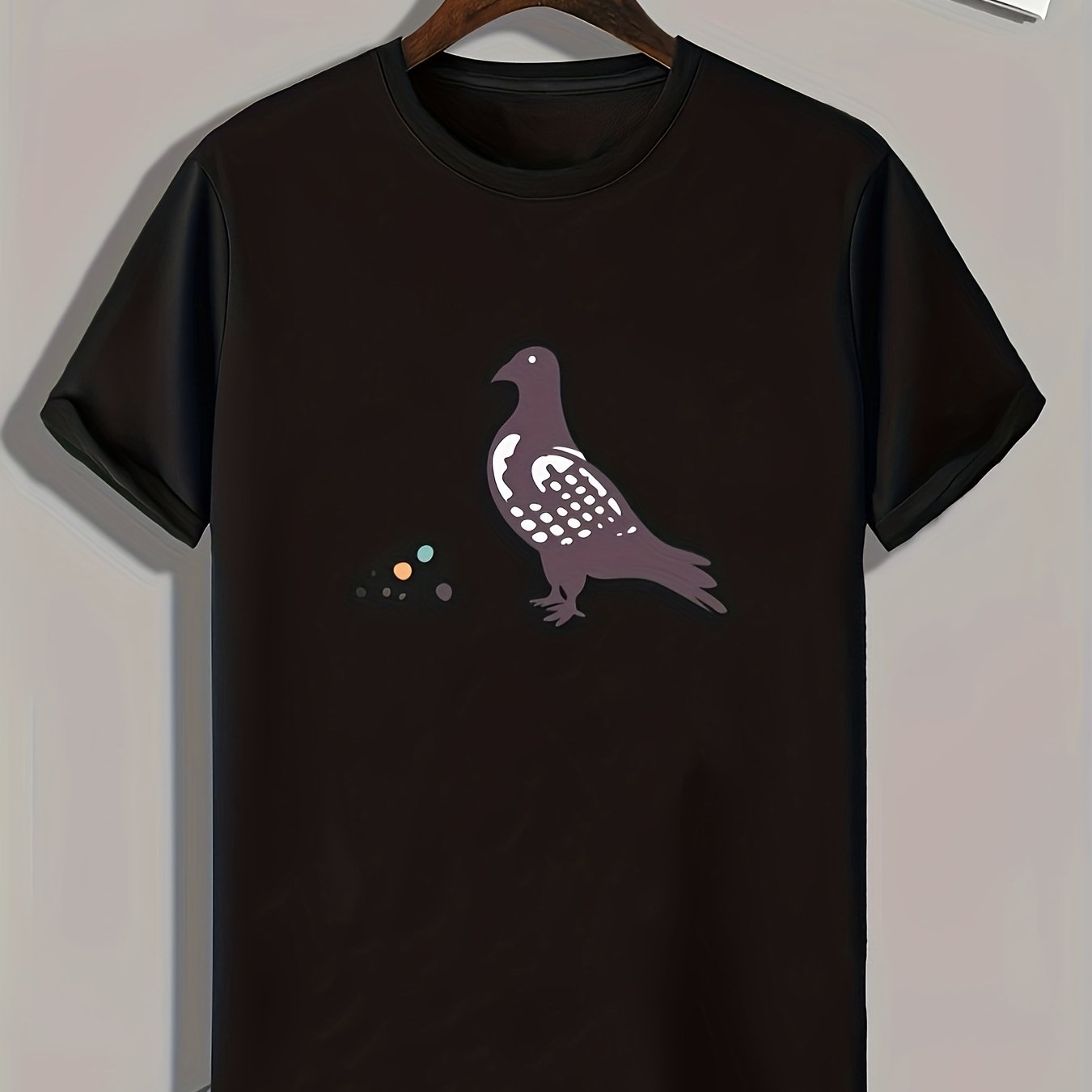 Bird Print Men's Graphic T-shirt for Summer