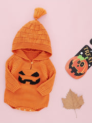 Baby Knitted Triangle Bodysuit Long Sleeve Hooded Onesie Coat Halloween Cosplay