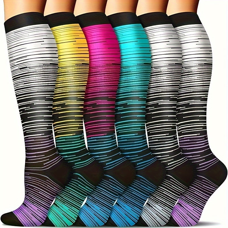 6 Pairs Compression Socks for Men and Women - Knee High Compression Stocking
