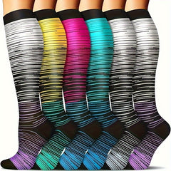 6 Pairs Compression Socks for Men and Women - Knee High Compression Stocking