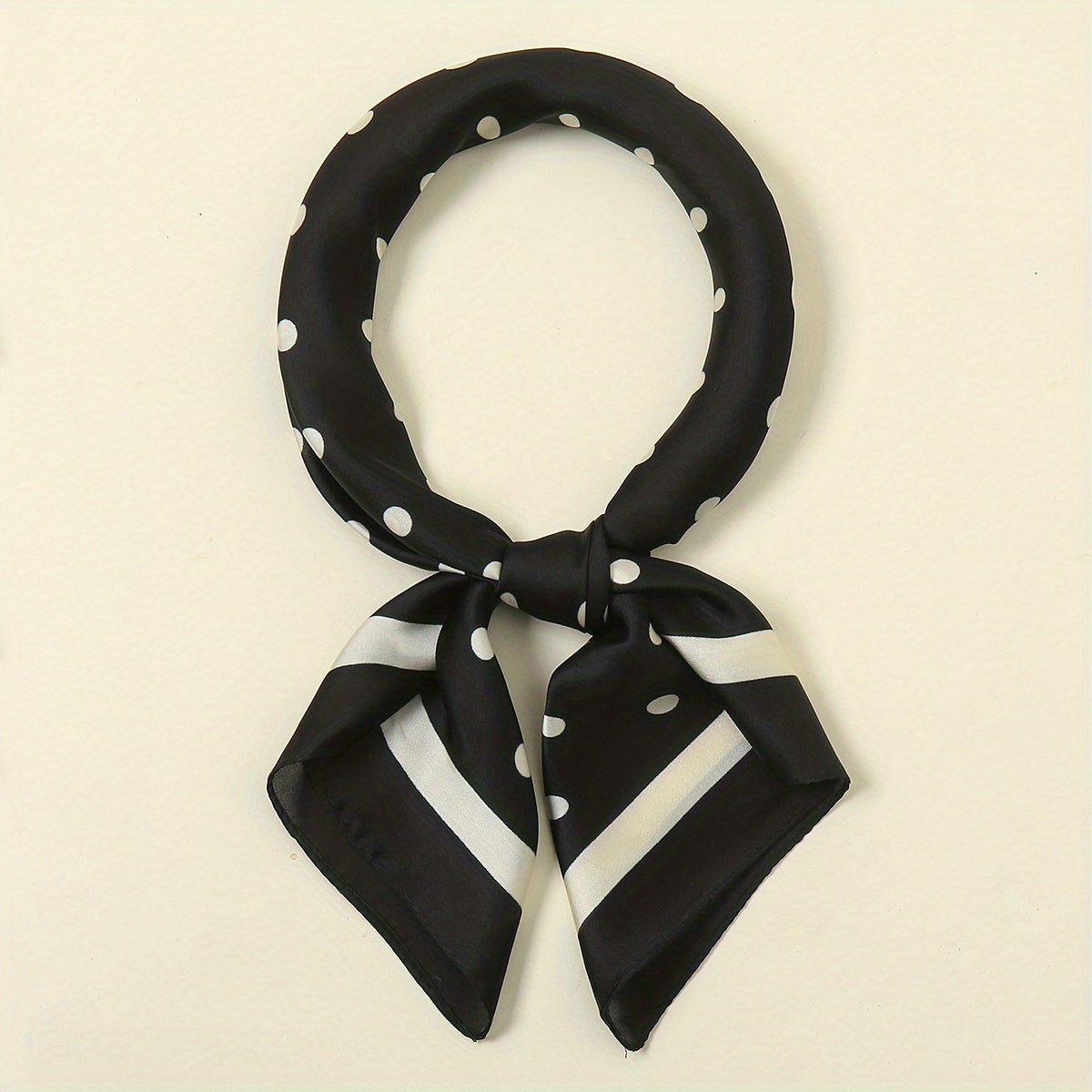Polka Dot Print Square Scarf Solid Bandana Woman Neckerchief