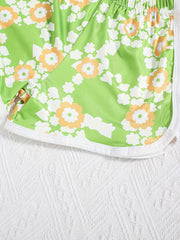 3pcs Toddler Girls Casual Shorts Set Leopard Print Floral Cow Flowers