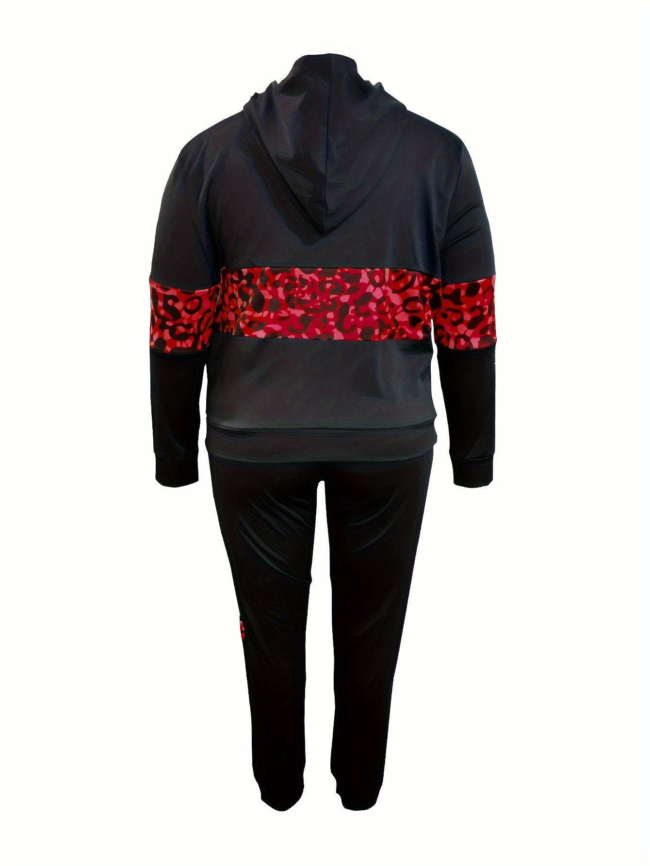 Leopard Print Hooded Sweatshirt & Joggers Set
