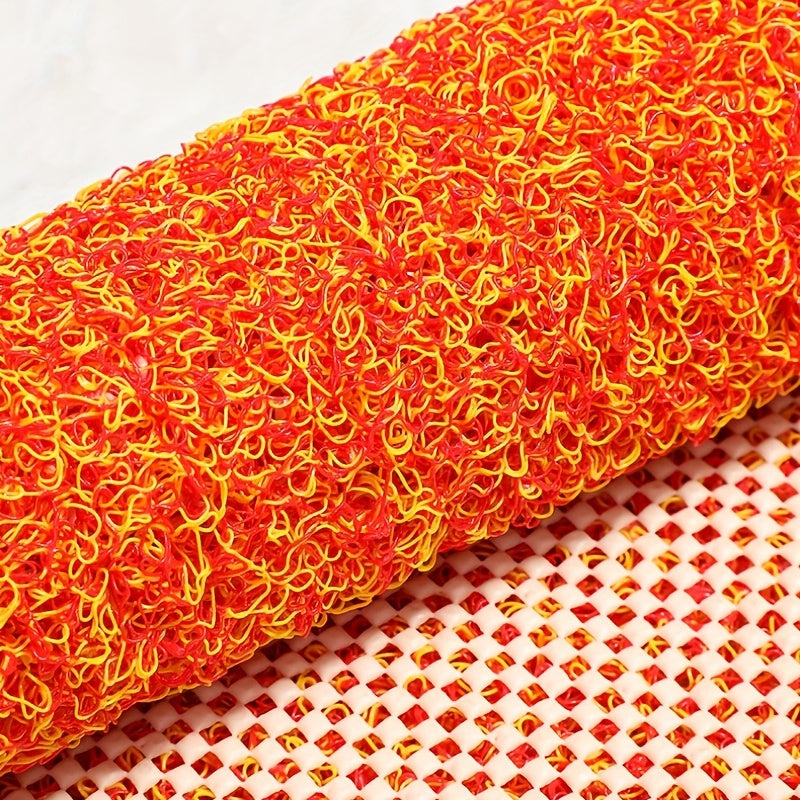 Vinyl Drainage Mesh Bath Mat Non Slip Plush Carpet - Home and Room Decor