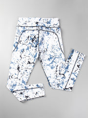 Women's Printed Yoga Sports Leggings With Side Pockets High Waist Tummy Control