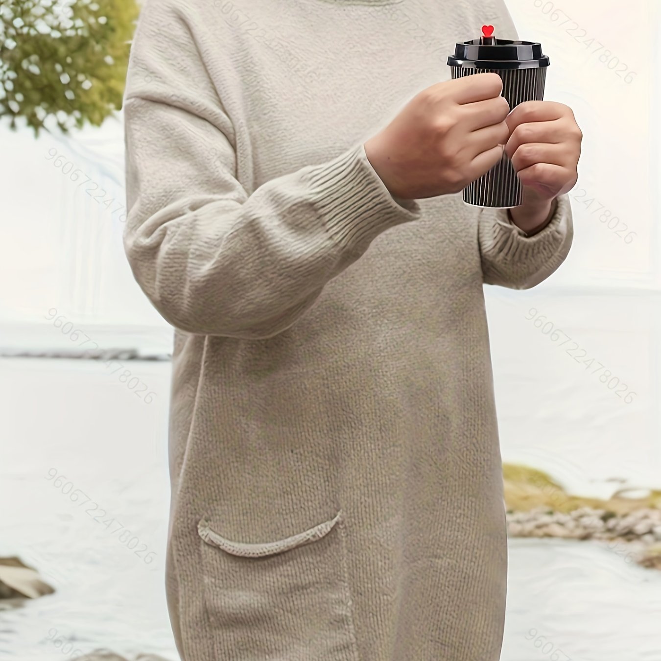 Casual Sweater Women's Plus Solid Long Sleeve Round Neck Jumper