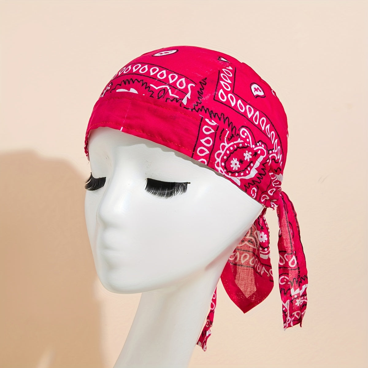Paisley Print Durag Skull Cap Bandana Head Wrap