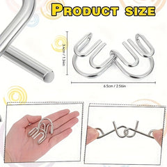8pcs Metal Puzzle Game Interlocking Pieces Brain Tease
