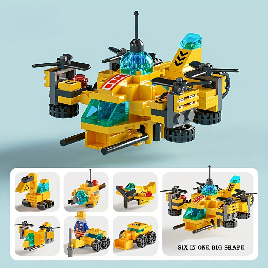 6 in 1 City Building Blocks Toy Set for Boys Aged 6 | 136pcs