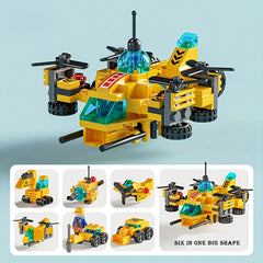 6 in 1 City Building Blocks Toy Set for Boys Aged 6 | 136pcs