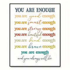 You Are Enough Retro Positive Prints Motivational Posters