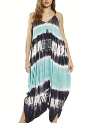 Tie Dye V Neck Harem Jumpsuit