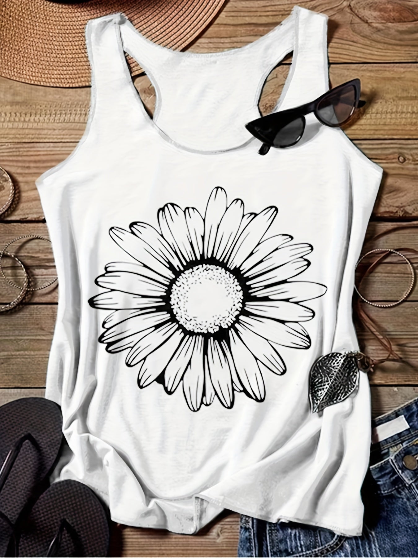 Floral Print Tank Top for Summer