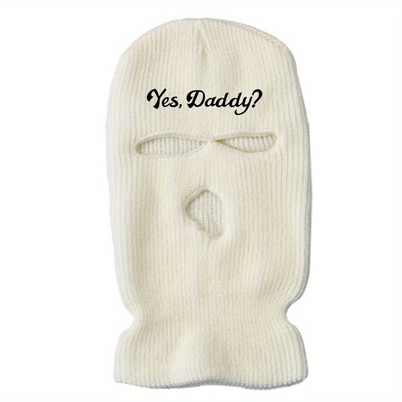 Men's Letter Embroidered Daddy Balaclava Hat