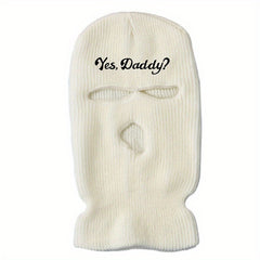 Men's Letter Embroidered Daddy Balaclava Hat