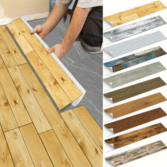 1pc Wood Grain Floor Stickers High Definition Printing Peelable Stickers