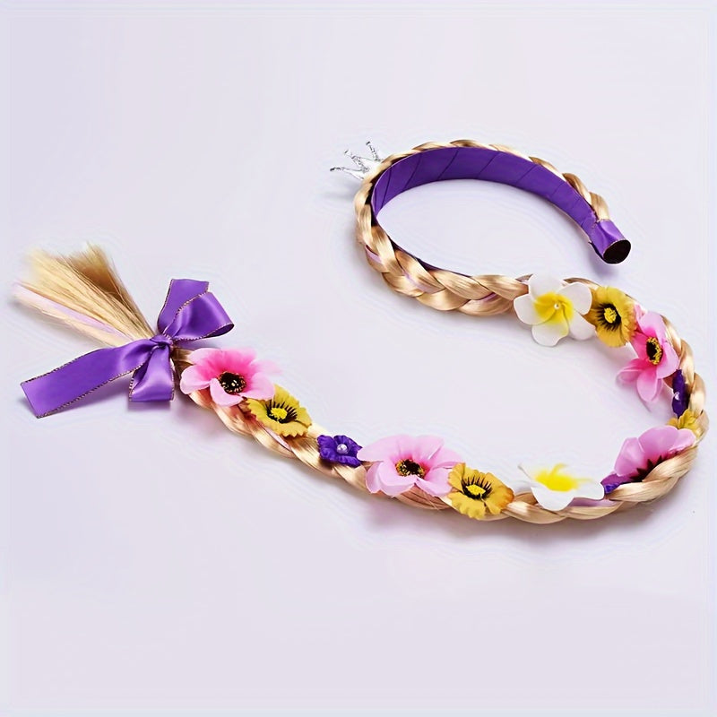 Girls' Princess Dress Up Wig with Long Braids and Hair Band
