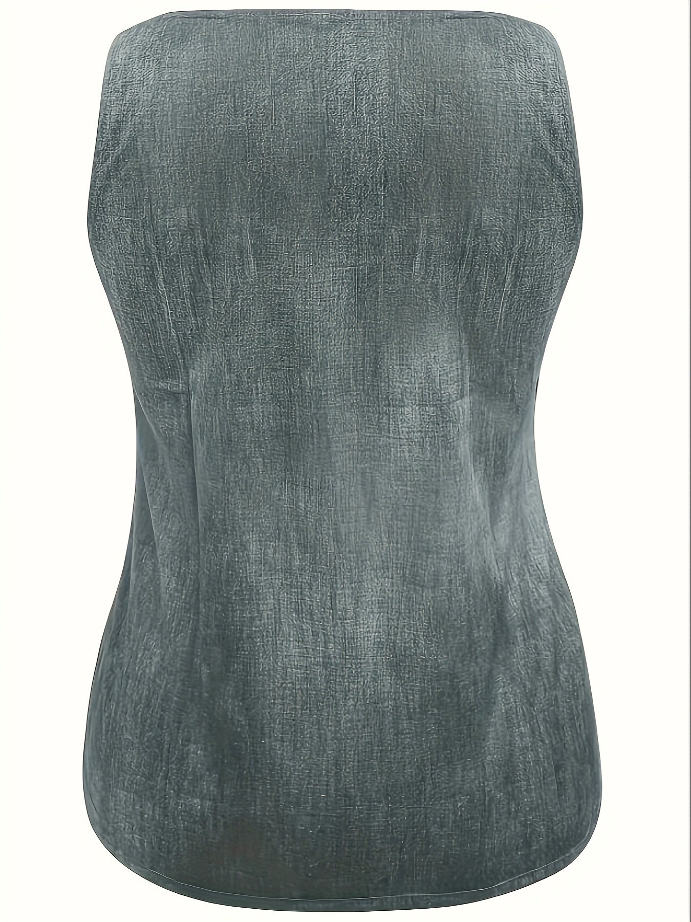 Denim Print Tank Top, Sleeveless Casual Summer Women's Clothing