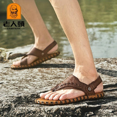 Men's Non Slip Hiking Sandals Durable Comfy Beach Shoes