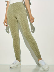 Floral Print Stretch Leggings for Women