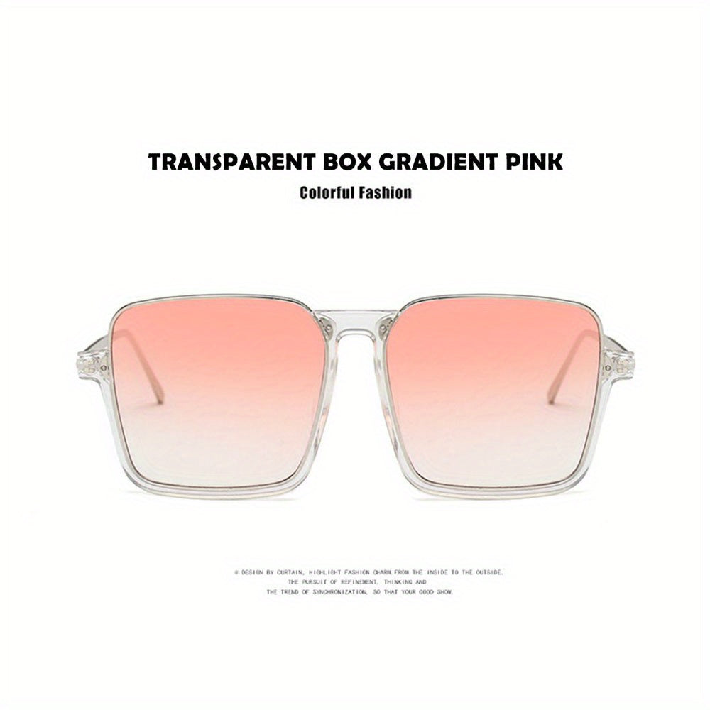 Oversized Square Sunglasses UV400 Gradient Lens Casual Jelly Glasses