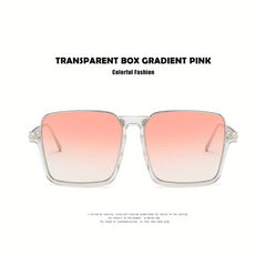Oversized Square Sunglasses UV400 Gradient Lens Casual Jelly Glasses