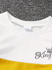 Boys KING Letter Graphic Sweatshirt & Sweatpants Set