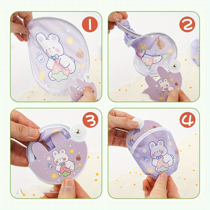 Portable Small Fan Cartoon Folding Mini Round Fan