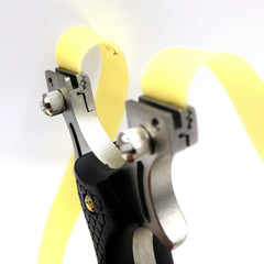 Stainless Steel Slingshot w/ Leather Pouch & Rubber Bands