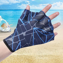 Open Finger Webbed Swim Glove with Elastic Nylon Paddle