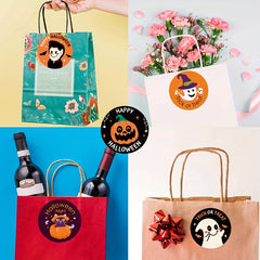 240pcs Halloween Sealing Stickers Roll Pumpkin Party Decorations