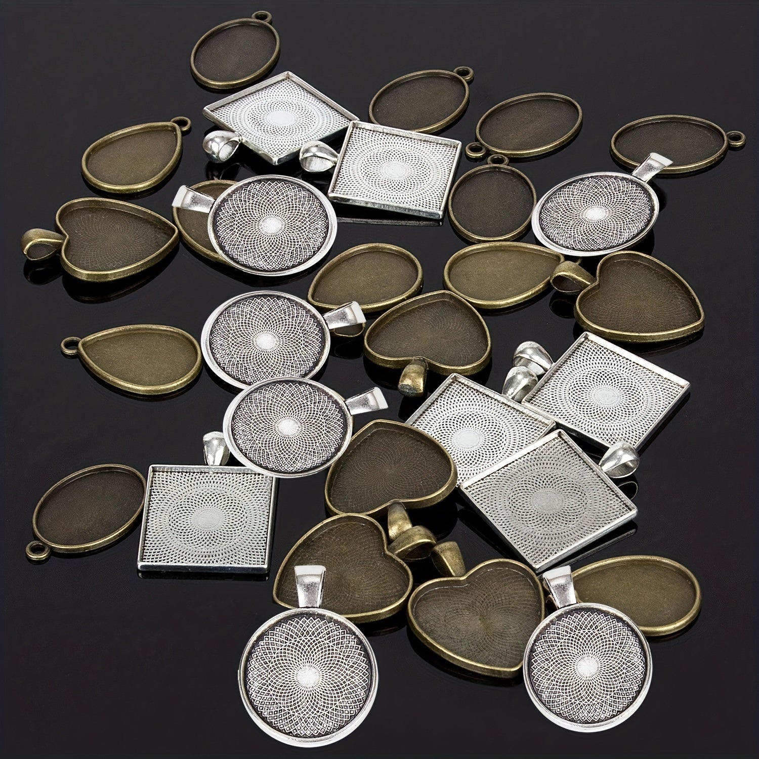 31pcs Time Gemstone Shape DIY Pendant Silicone Mold Set For Jewelry Making