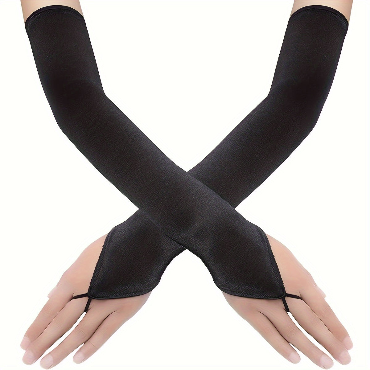 D EXCEED Women's Long Fingerless Sheer Gloves for Weddings and Events