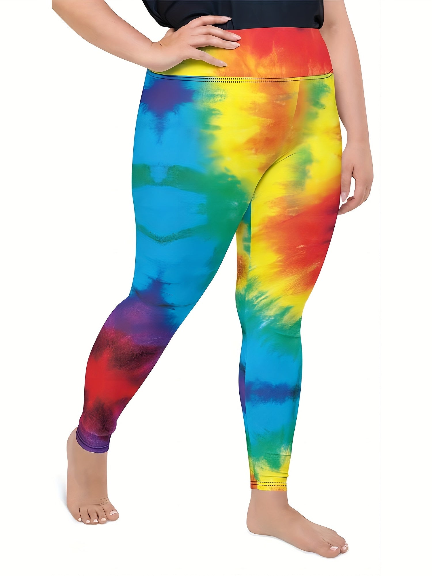 Tie Dye Wide Waist High Stretch Leggings