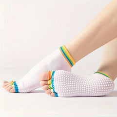 Women Pilates Socks Anti Slip Breathable Open Toe Yoga Socks Ankle
