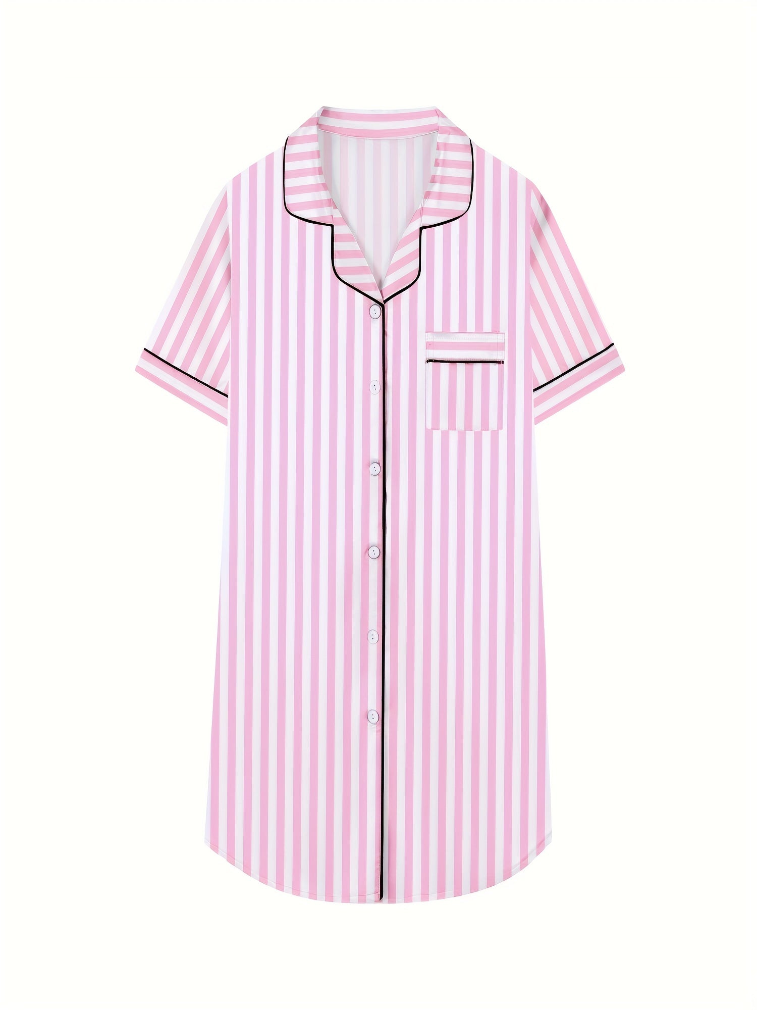 Girls Nightshirt Dress Button Down Nightgown Short Sleeve Sleepwear PJ