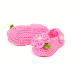 Baby Girls Pearl Flower Crochet Booties and Sandals for Little Feet
