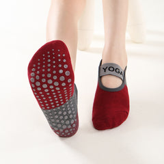 Non Slip Yoga Socks with Towel Bottom for Pilates Home Workouts